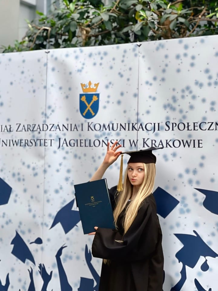Лілія Хомик на випуску Ягеллонського університету в Кракові